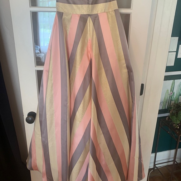 Colette CL19836 Pink Stripe Strapless Gown SZ 6 - Picture 9 of 10